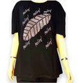 Women's Plus Size Black Diamond Feather Graphic T-Shirt / 5 XL