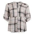 Women's Plus V-Neck Button Down Multicolor Plaid  Shirt -Plus Size 1x or 2X- Wild Time Fashion