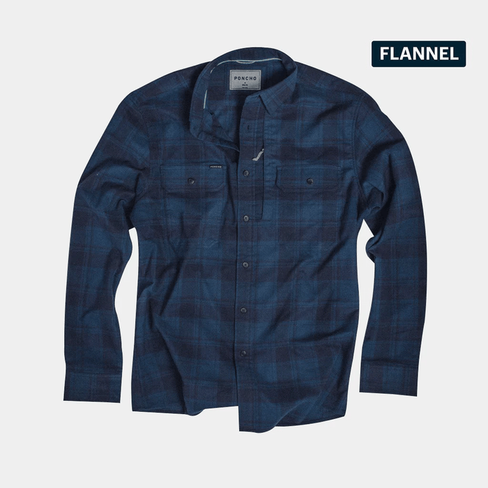 Poncho The Blue Goose Poncho Men's Long Sleeve Button Down Shirts Rivers and Glen Trading Co