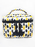 Quilted Black Lips and Lipstick Nylon Small Train Case