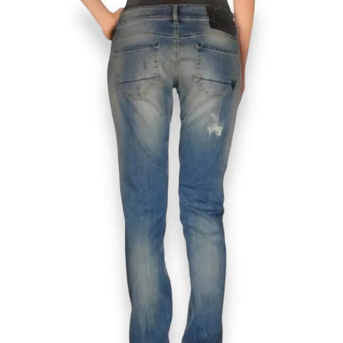 RA-RE Distressed Denim Straight Leg Jeans - Wild Time Fashion