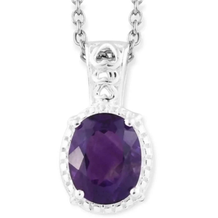 Radiant Purple Amethyst Heart Necklace- Wild Time Fashion