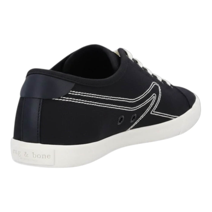 back view Rag & Bone Black Low Court Canvas Sneakers lace up size 10