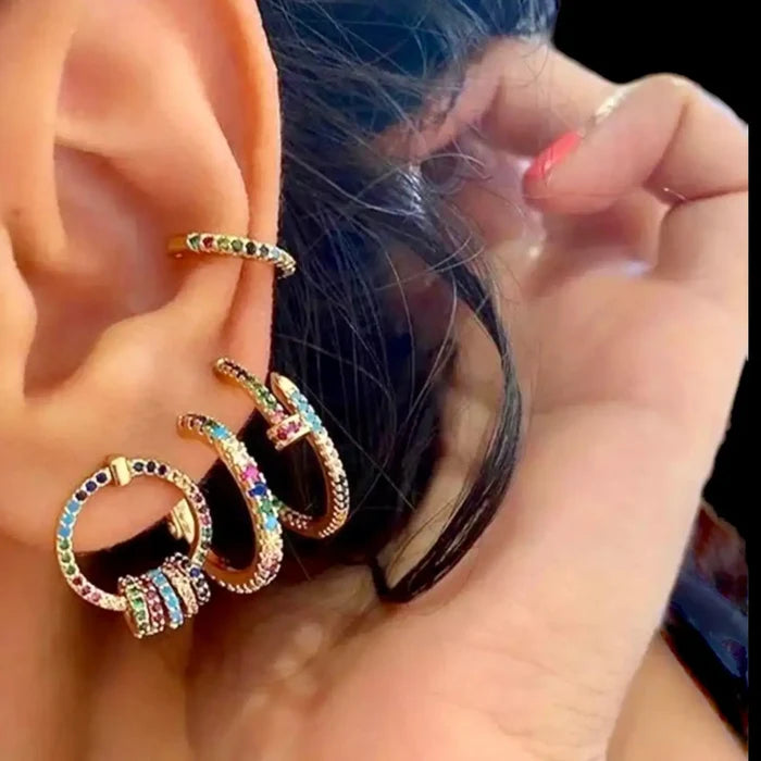 Rainbow Hoops Earrings Set - Wild Time Fashion