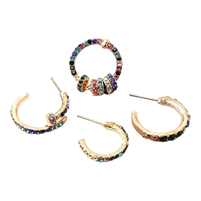 Rainbow Hoops Earrings Set - Wild Time Fashion