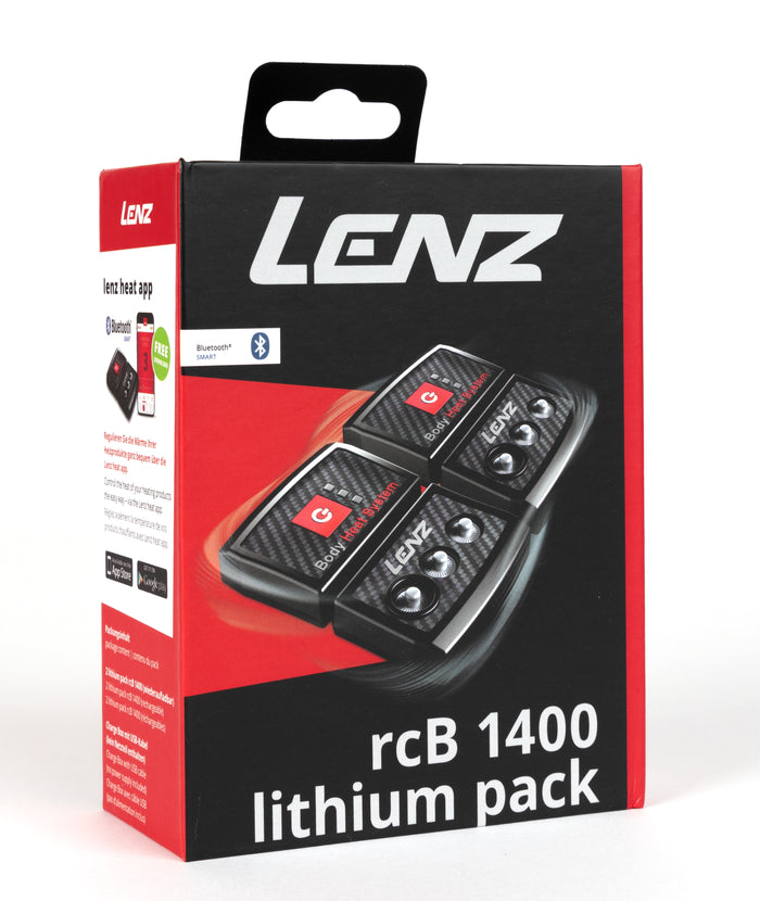 Lenz rcB 1400 lithium pack packaging on a white background