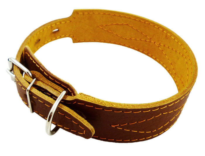 Real Leather Tapered Dog Collar 1.75" Wide, Fits 15"-19" Neck, Medium