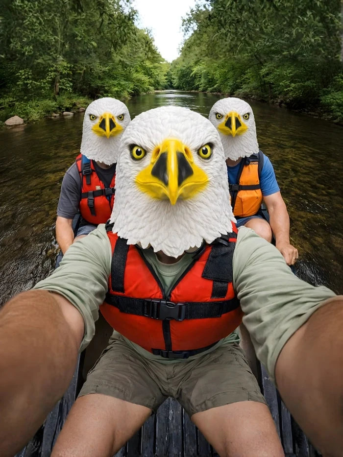 Realistic Latex Bald Eagle Full Head Mask