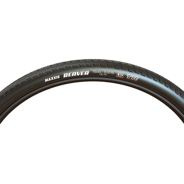 Maxxis, Reaver, Gravel Tire, 700x40C, Folding, Tubeless Ready, Dual, EXO, 120TPI, Black