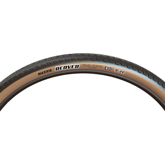 Maxxis, Reaver, Gravel Tire, 700x40C, Folding, Tubeless Ready, Dual, EXO, 120TPI, Black