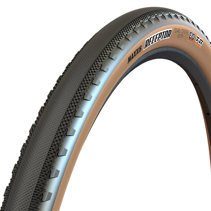 Maxxis, Receptor, Gravel Tire, 700x40C, Folding, Tubeless Ready, Dual, EXO, 120TPI, Black