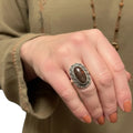 Red Dinosaur Fossil Sterling Silver Ring - fossil / Red / 8.75 - Women’s Rings