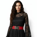 Red Wide Elastic Waist Cinch Belt - Red / One size / Adults - Women’s Belts