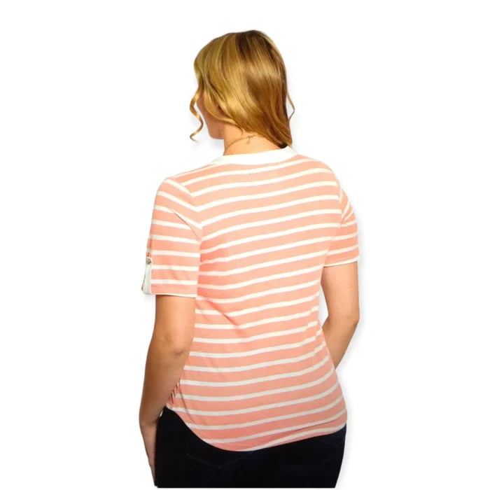 Women's Button Down V Neck Short Sleeve Striped Shirt Plus Size 1XL,2XL,3XL - Wild Time FashionWomen's Plus Size Short Sleeve Striped Refreshing Summer Shirt -  1XL, 2XL, 3XL - Wild Time Fashion