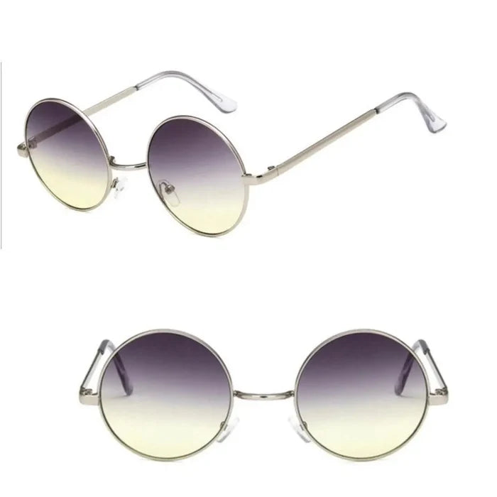 Retro Round Gradient Metal Frame Sunglasses