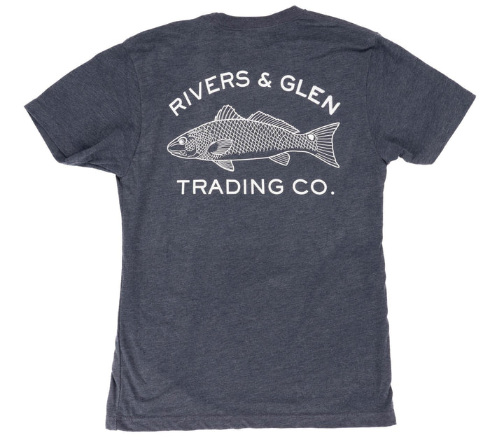 R&G Redfish Next Level SS Tee Rivers and Glen Trading Co. Shirts Vintage Navy / S Short Sleeve Tee Shirts Rivers and Glen Trading Co