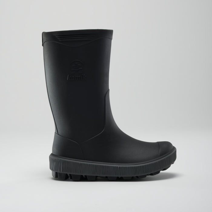 Black-Charcoal : Riptide Kids' Rain Boots - Side View