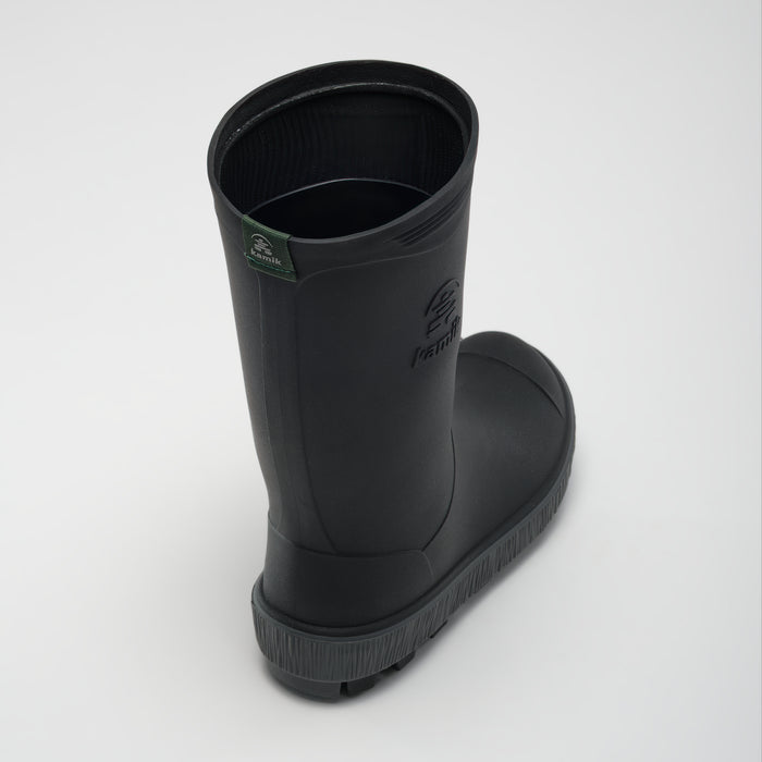 Black-Charcoal : Riptide Kids' Rain Boots - Top View