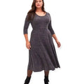 Plush Floral Lace Sleeve Front Pockets Comfy Gray Dress Plus Size 2X - Wild Time Fashion