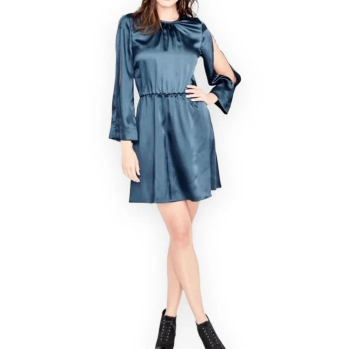 Round Neck Open Long Sleeve Above Knee Formal Dress