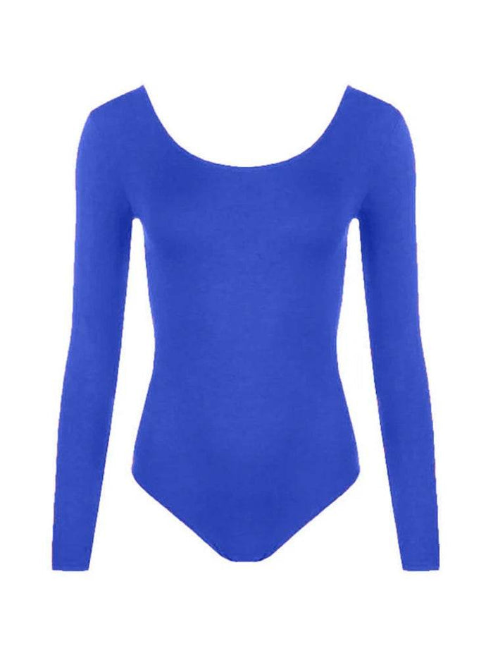 Royal Blue Long Sleeve Microfibre Leotard for Girls