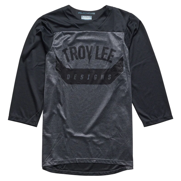 Black and gray long-sleeve shirt with Troy Lee Designs logo on a white background