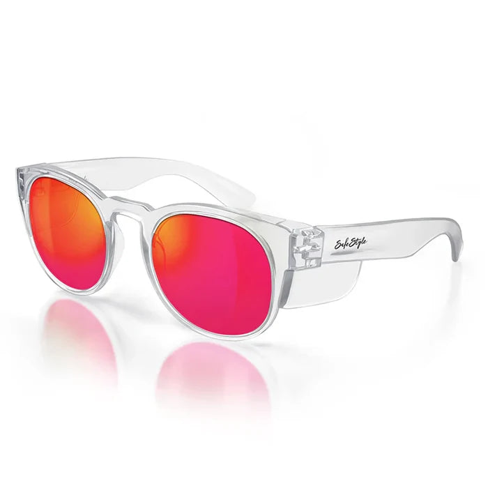 SafeStyle CRCRP100 Cruisers Clear Frame/Mirror Red Polarised Uv400 Safety Glasses