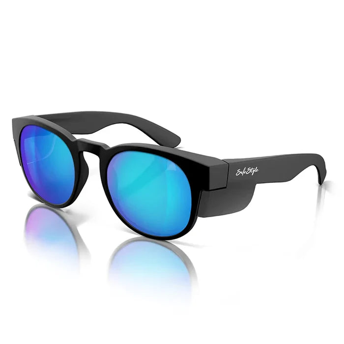 SafeStyle CRMBBP100 Cruisers Matte Black Frame/Mirror Blue Polarised Uv400 Safety Glasses