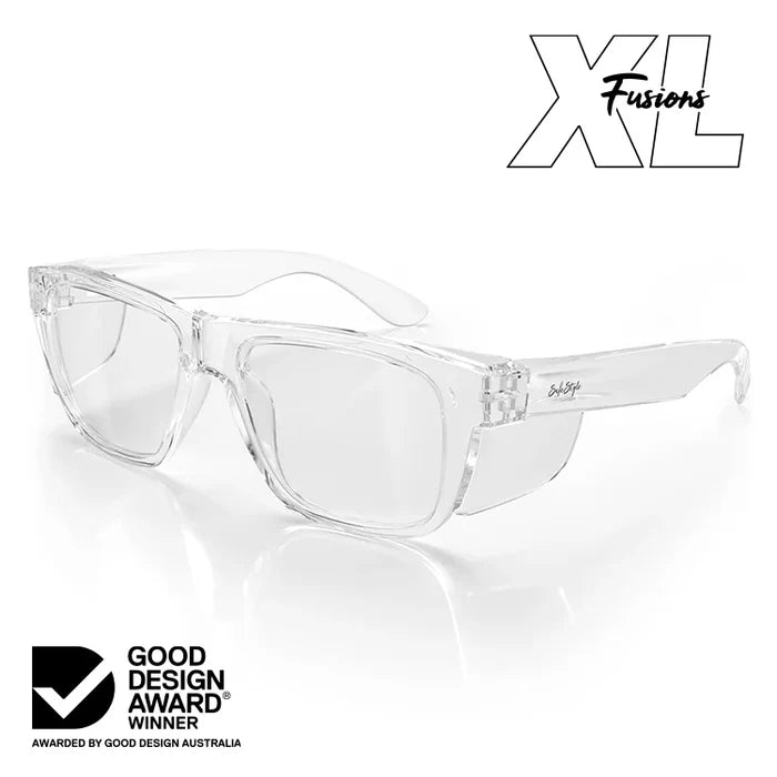 SafeStyle FCCXL100 Fusion XL Clear Frame Safety Glasses