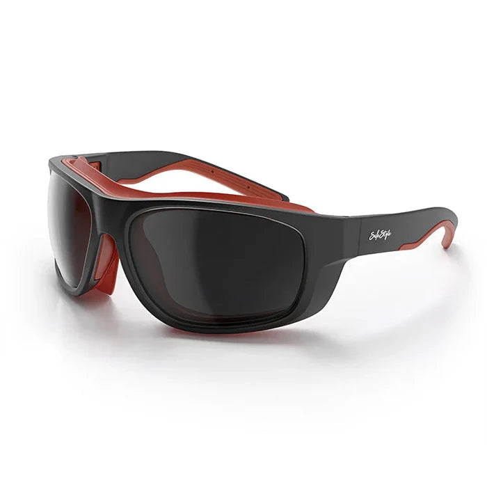 SafeStyle Switches Matte Black/Red Frame Grey Polarised Lens