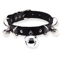 Sassy Black Leather Bells Buckle Choker -Wild Time Fashion