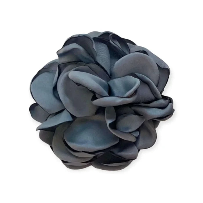 Satin Floral Brooch Hair Clips - Blue / handmade / Female - Brooches & Lapel Pins