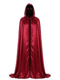 Satin Hooded Red Cape Dress