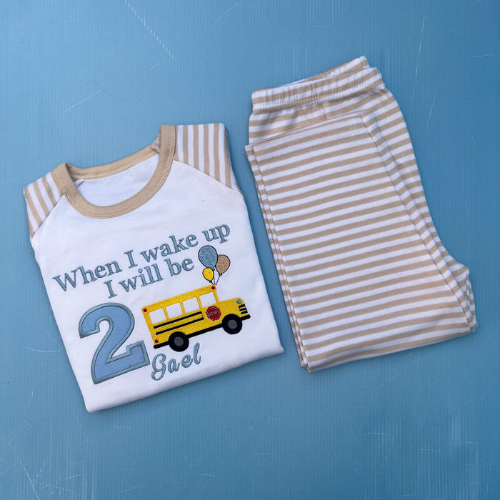 School Bus Inspired Birthday Pyjamas