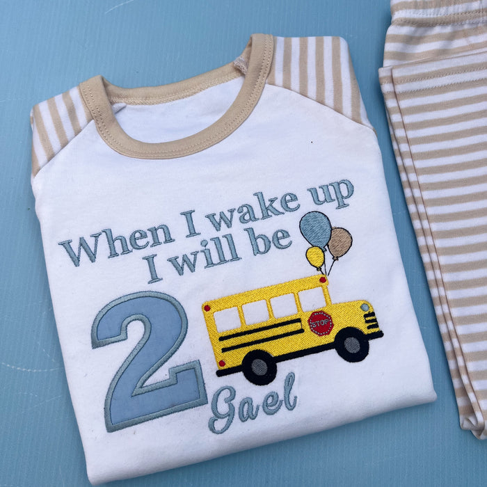 School Bus Inspired Birthday Pyjamas