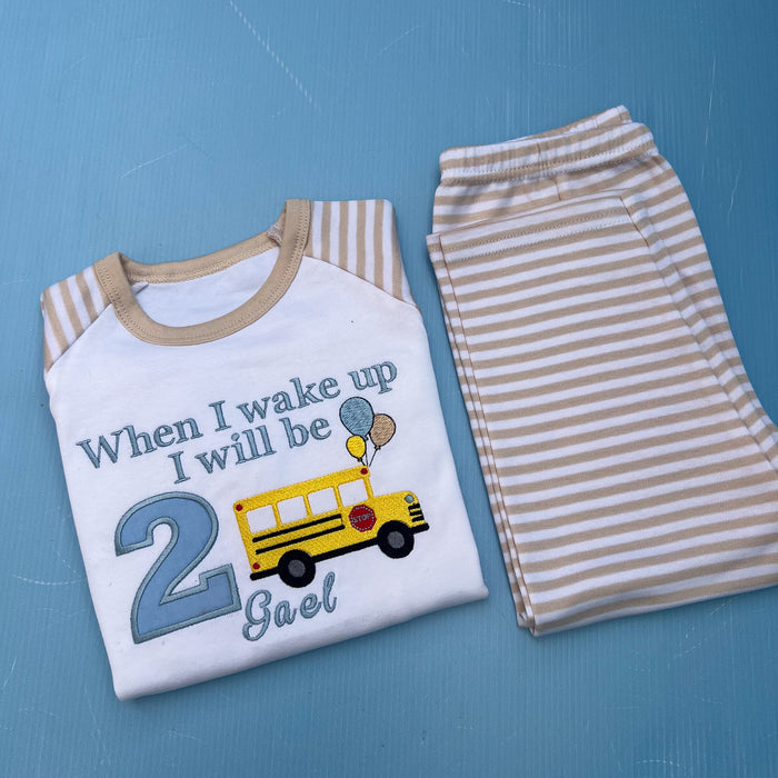School Bus Inspired Birthday Pyjamas