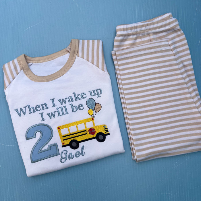 School Bus Inspired Birthday Pyjamas