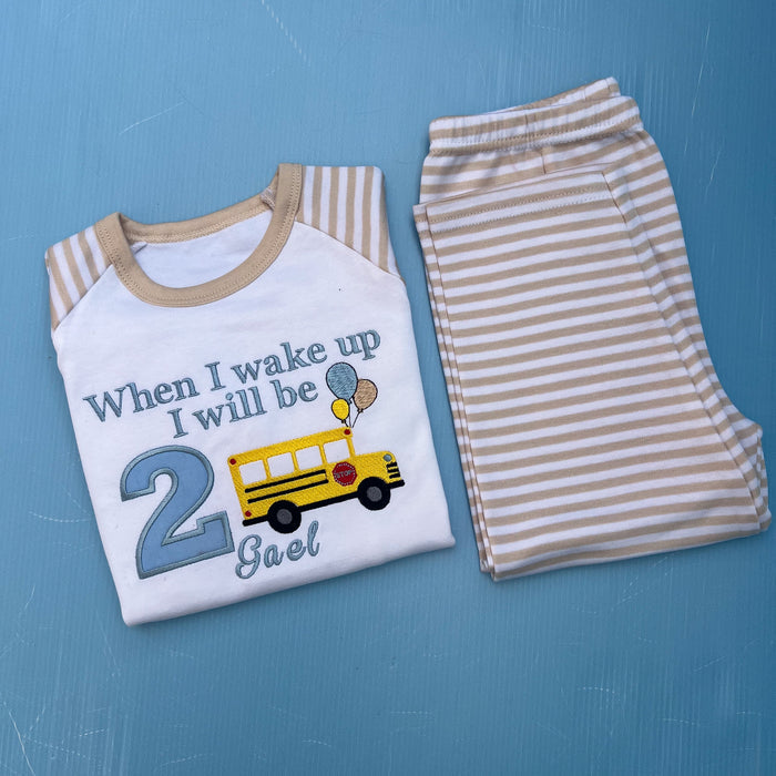 School Bus Inspired Birthday Pyjamas