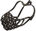 Secure Leather Mesh Basket Dog Muzzle - Boxer, English Bulldog (Circumference 14", Snout Length 3")