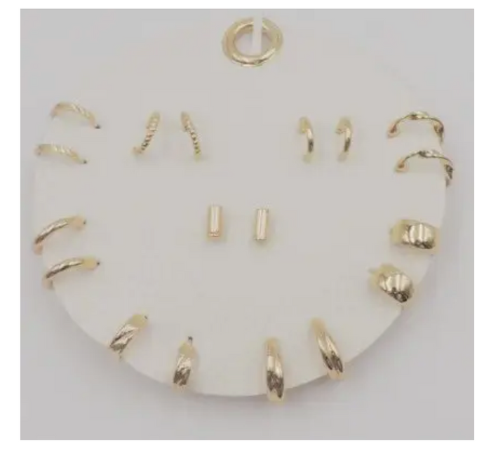 Set of 9 Geometric Stud and Hoop Sets