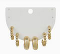 Set of Three Gold Beaded Huggie Hoops
