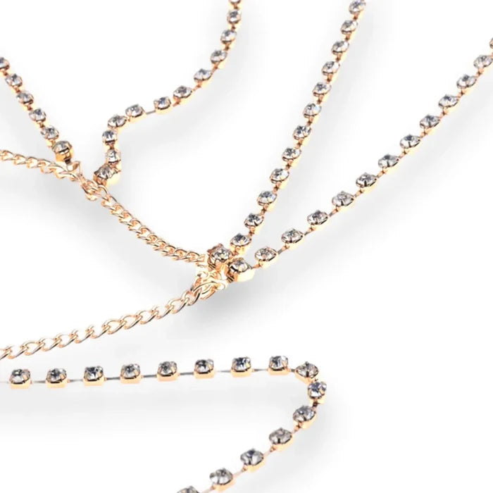 Glittery Tiered Boho Crystal Thigh Chain - Wild Time Fashion