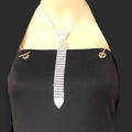Silver Bedazzled Necktie Necklace - Wild Time Fashion
