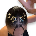set of 25 silver celestial star hair clips five point metal stars snap back closure cosmic y2k hair accessories