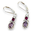 Silver Gemstone Drop Earrings
