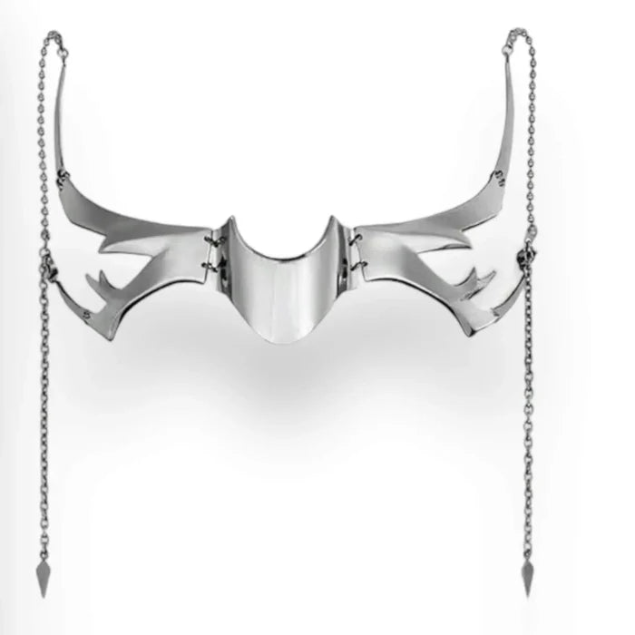 Silver Metal CyberPunk Face Chain Mask