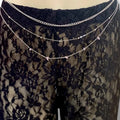 Silver Multi Layered Beaded Belly Chain Belts - Layered Waist Chain Jewelry / Silver / Adjustable - Body Jewelry