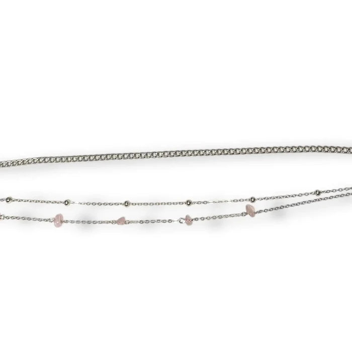 Silver Multi Layered Beaded Belly Chain Belts - Layered Waist Chain Jewelry / Silver / Adjustable - Body Jewelry