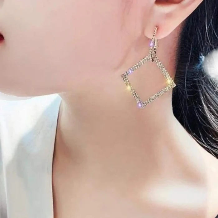 Silver Square Hoop Earrings - Wild Time Fashion