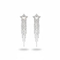 Silver Star Sparkle Long Tassel Dangle Earrings - Silver / Adults / alloy/rhinestones - Women’s Earrings